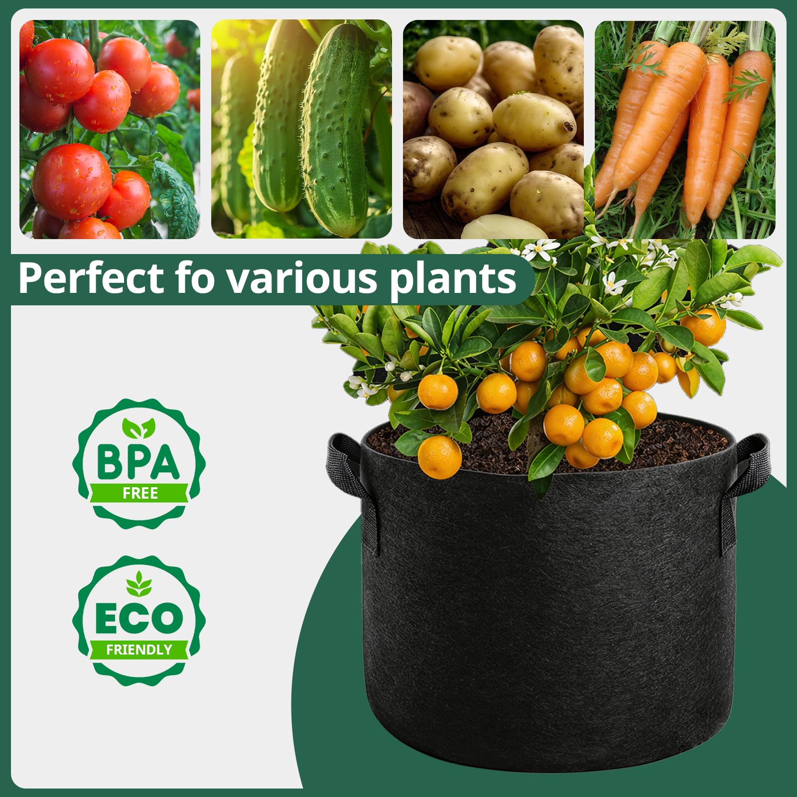 Cookiele versatile plant bag suitable for vegetables, fruits, herbs, and flowers