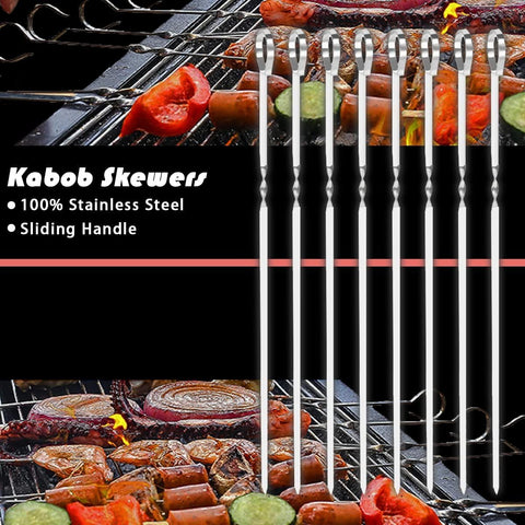 Cooking Coll stainless skewers for even grilling and safe handling.