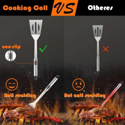 Cooking Coll BBQ fork and skewers for precise meat handling and even cooking.