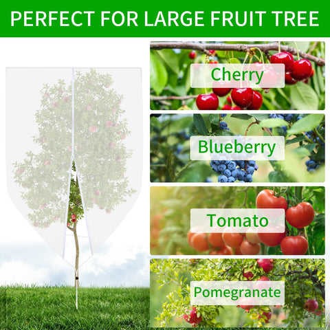Cookmaster drawstring zipper system makes covering trees quick and secure.
