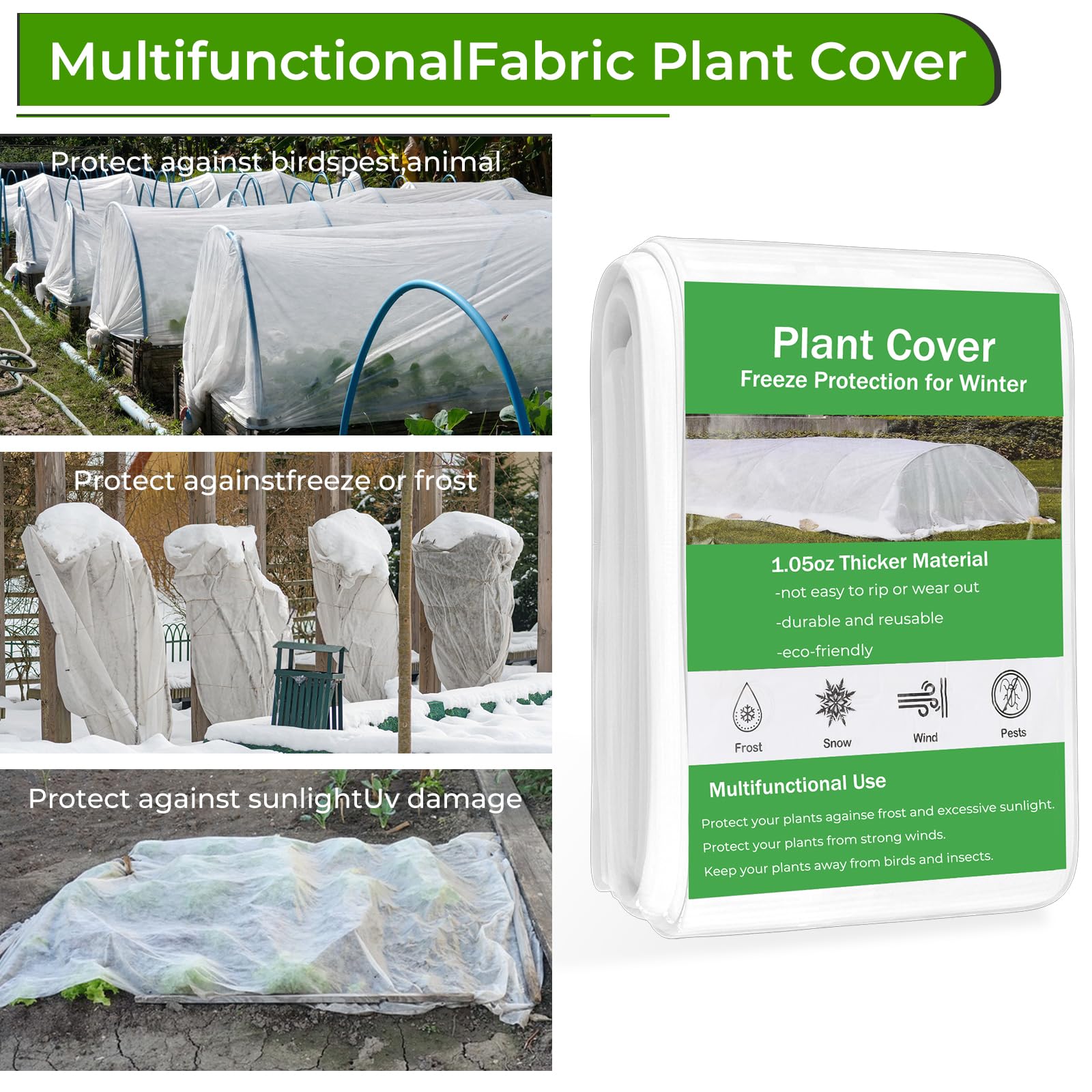 Cookmaster reusable frost cloth supports long-season gardening.