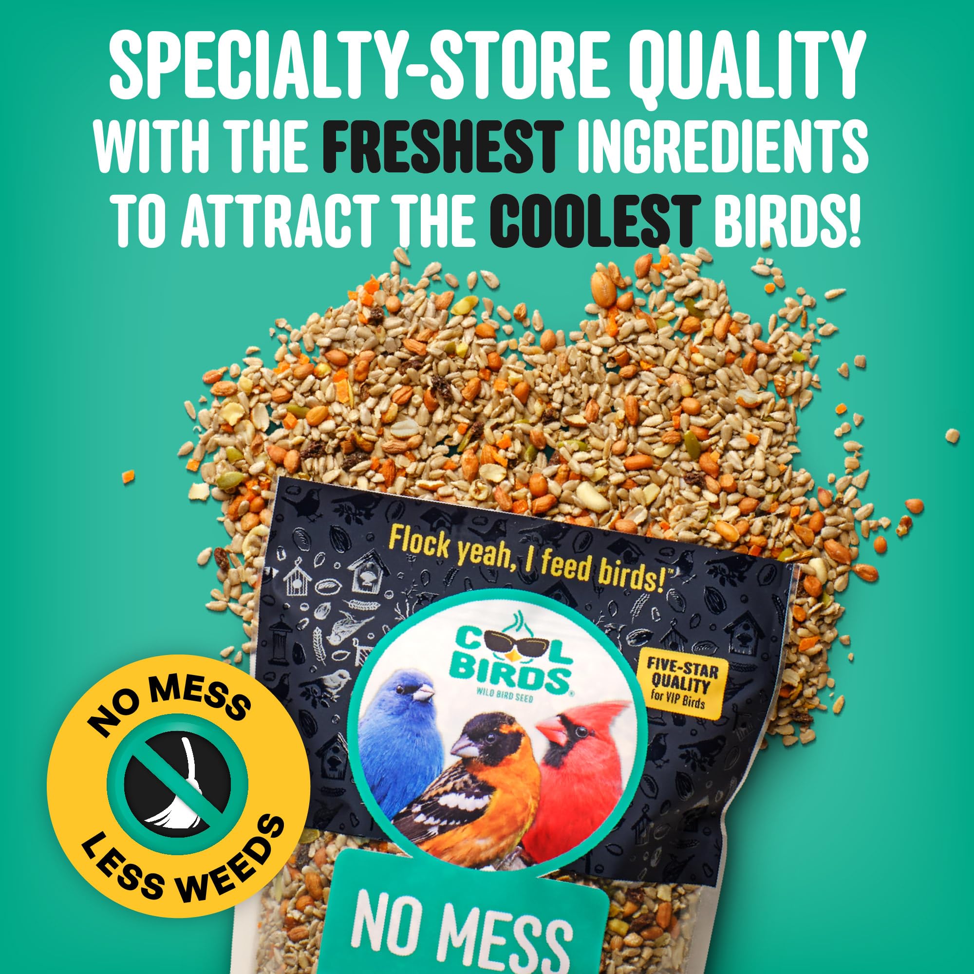  Cool Birds No Mess Fruit Seed papaya and raisins close-up emphasizes fruity appeal.