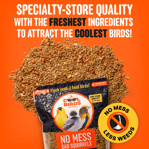 COOL BIRDS peanuts and sunflower hearts image highlights nutritious, high-energy feeding.