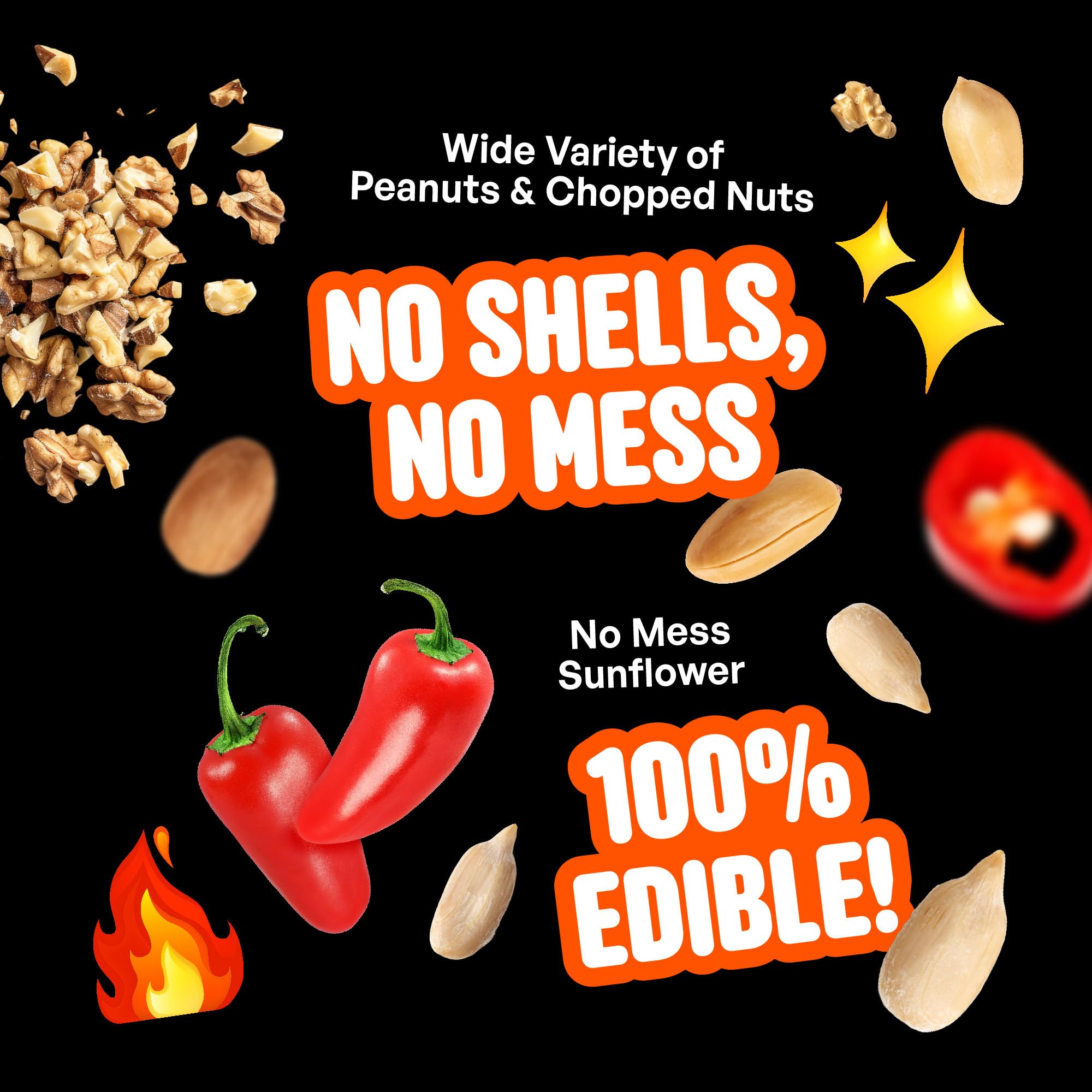 COOL BIRDS squirrel-deterrent seed image demonstrates cleaner feeding area.