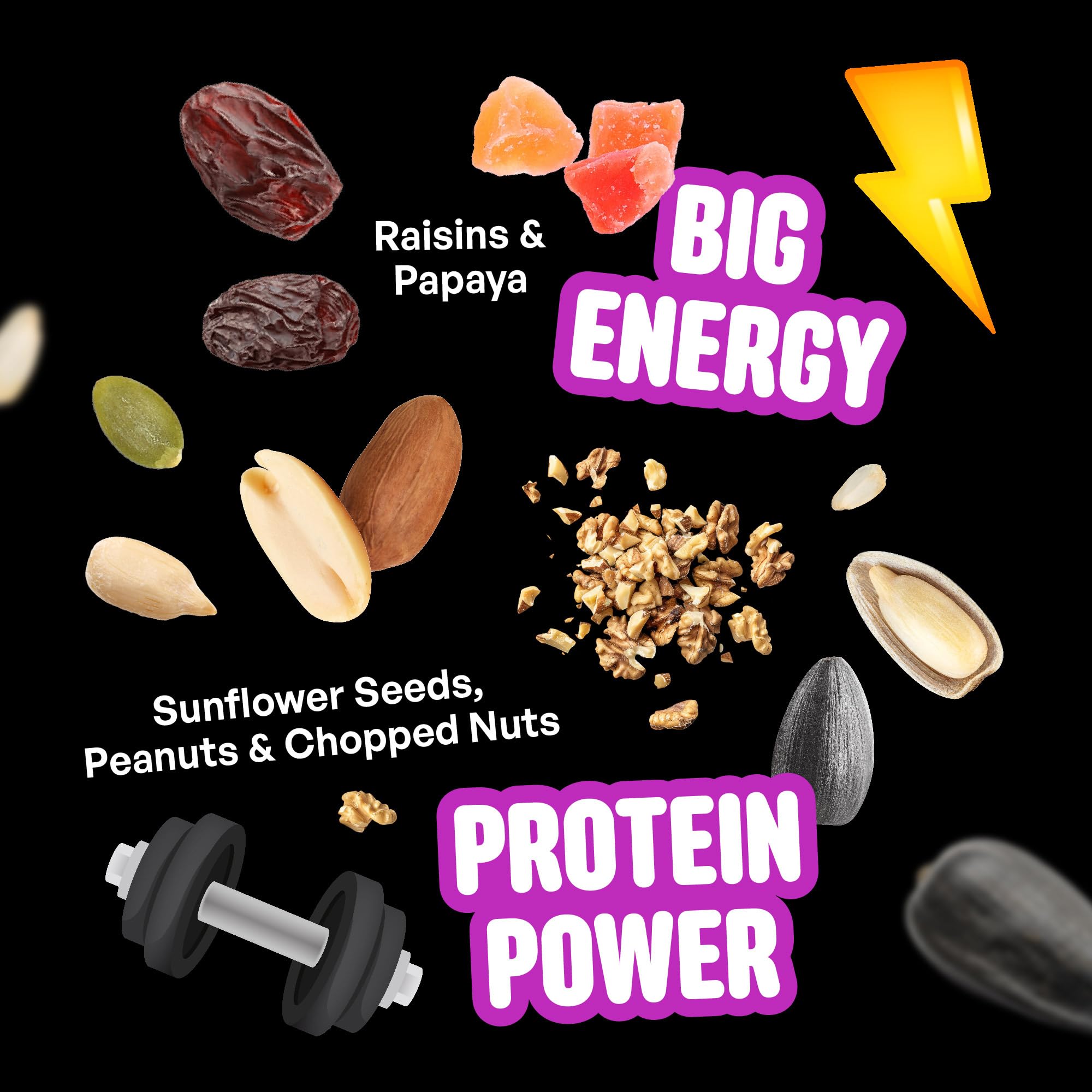 Sunflower hearts and peanuts close-up in Cool Birds Nut & Fruit blend for energetic feeding.