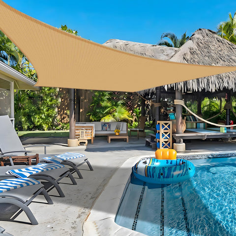 COOLBOYS sun shade sail with corner D rings for secure patio mounting
