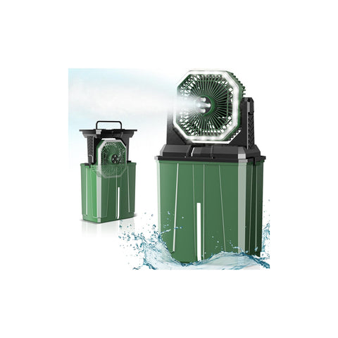 Coolice portable misting fan with 8L bucket for extended outdoor cooling.