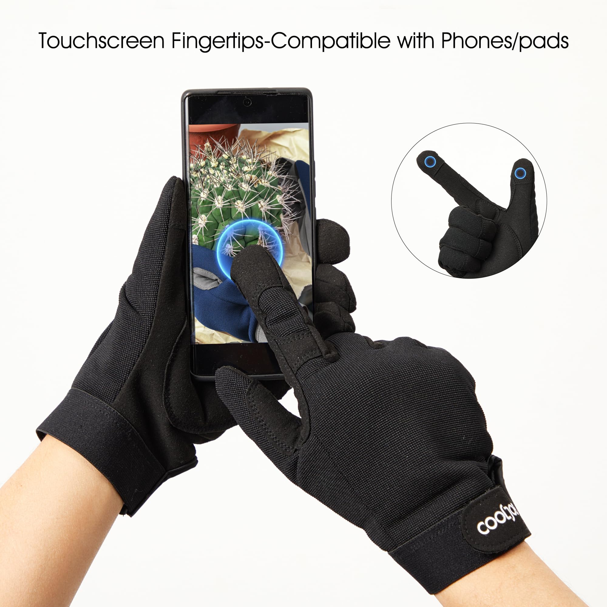 CoolJOB breathable-mesh-top design keeps hands cool while gardening.