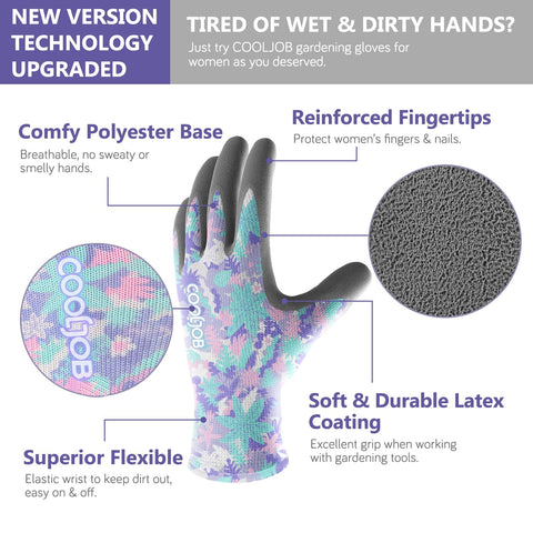 CoolJob breathable rubber-coated gloves keep hands cool during tasks.