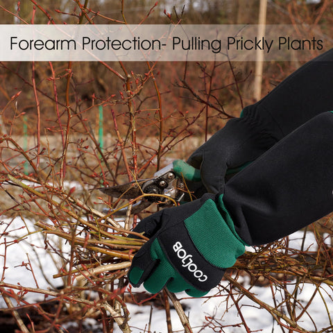 CoolJob bright pattern gloves add visibility for safe outdoor gardening.
