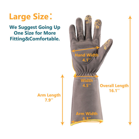 COOLJOB extended-cuff design keeps dirt out during pruning.
