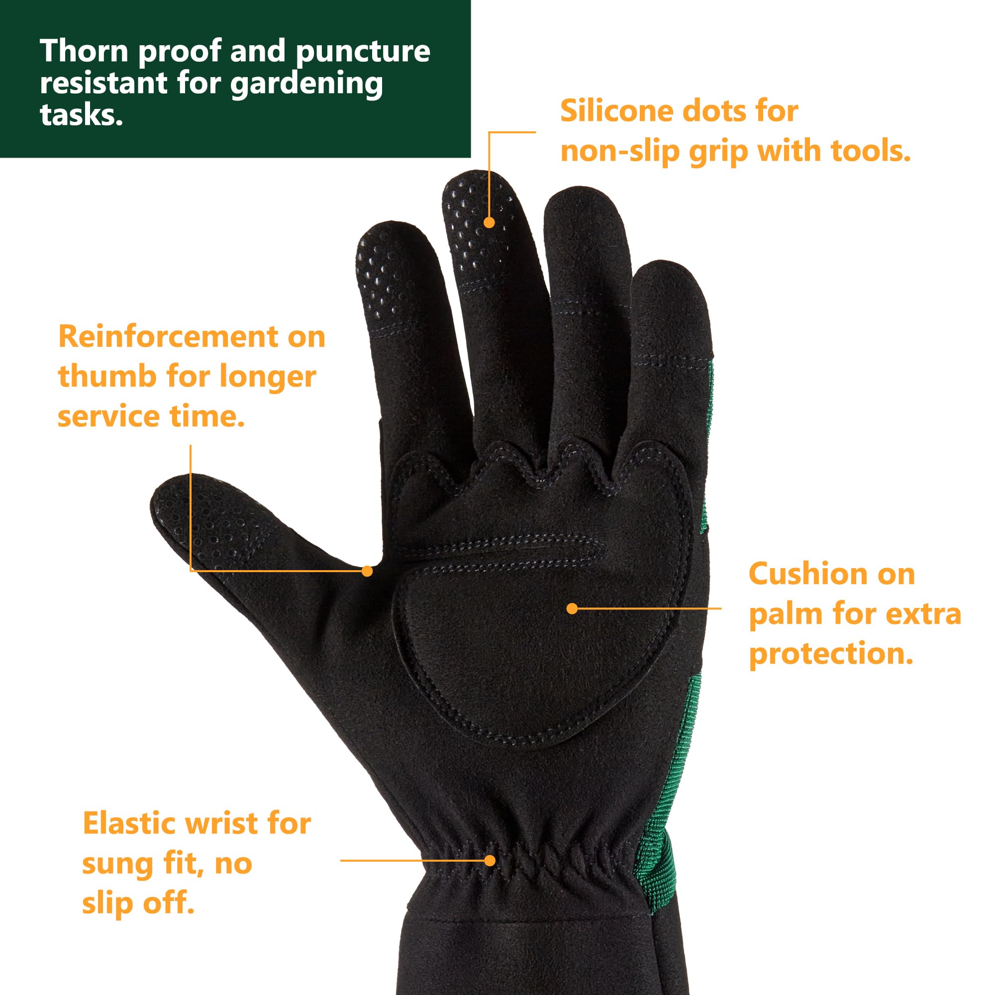 CoolJOB forearm protection gardening gloves offer secure grip on tools