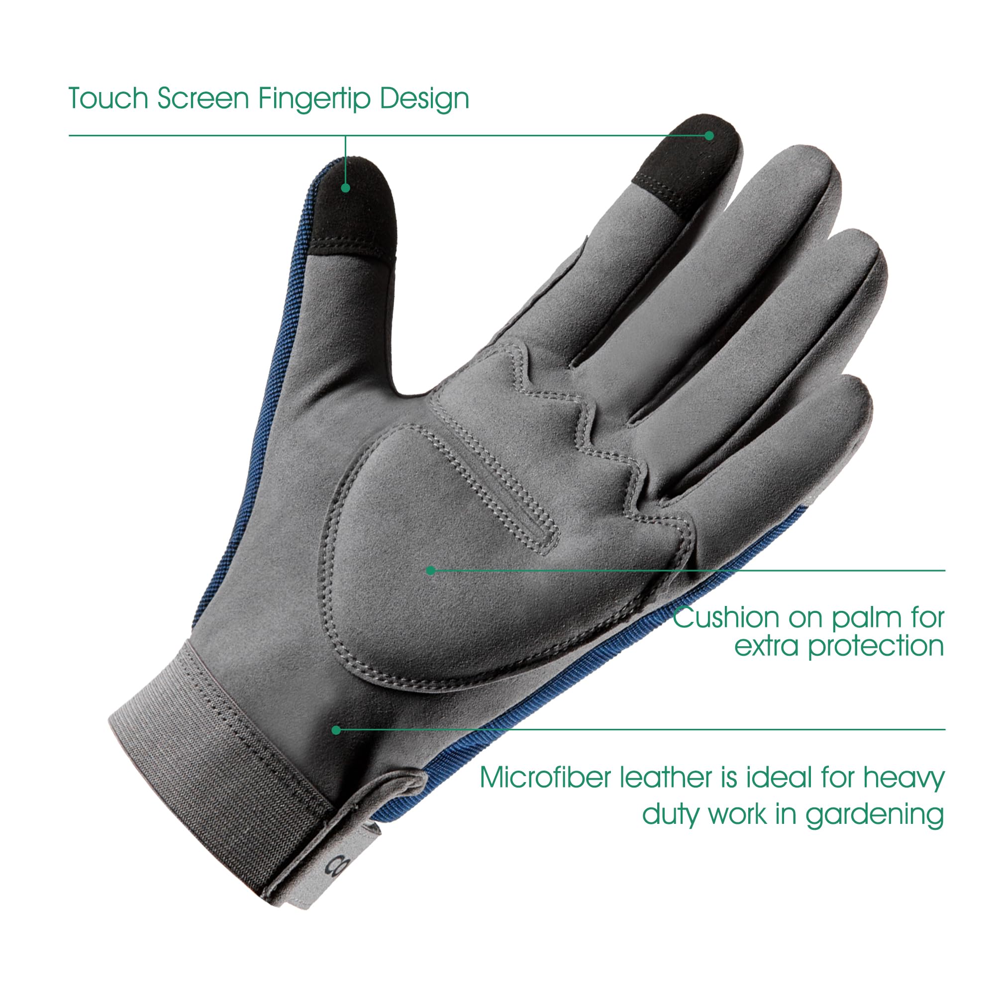COOLJOB navy mesh top gloves keep hands cool during garden tasks