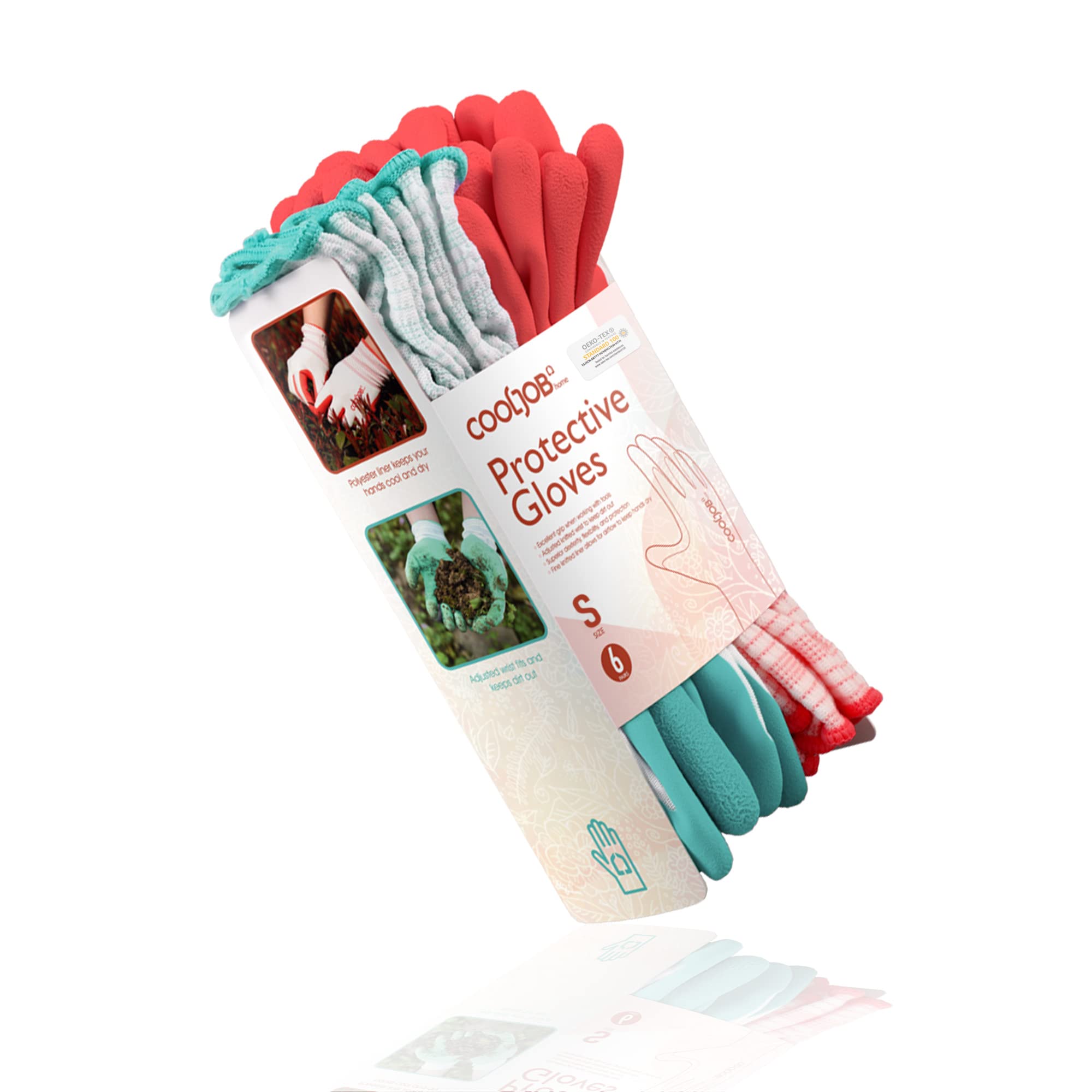 COOLJOB latex-coated gloves with non-slip grip for precise planting.