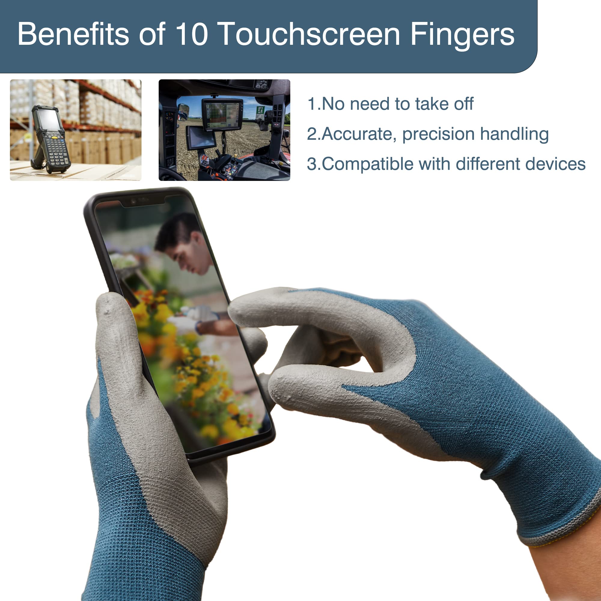COOLJOB touch-screen-capable gloves allow easy device use outdoors