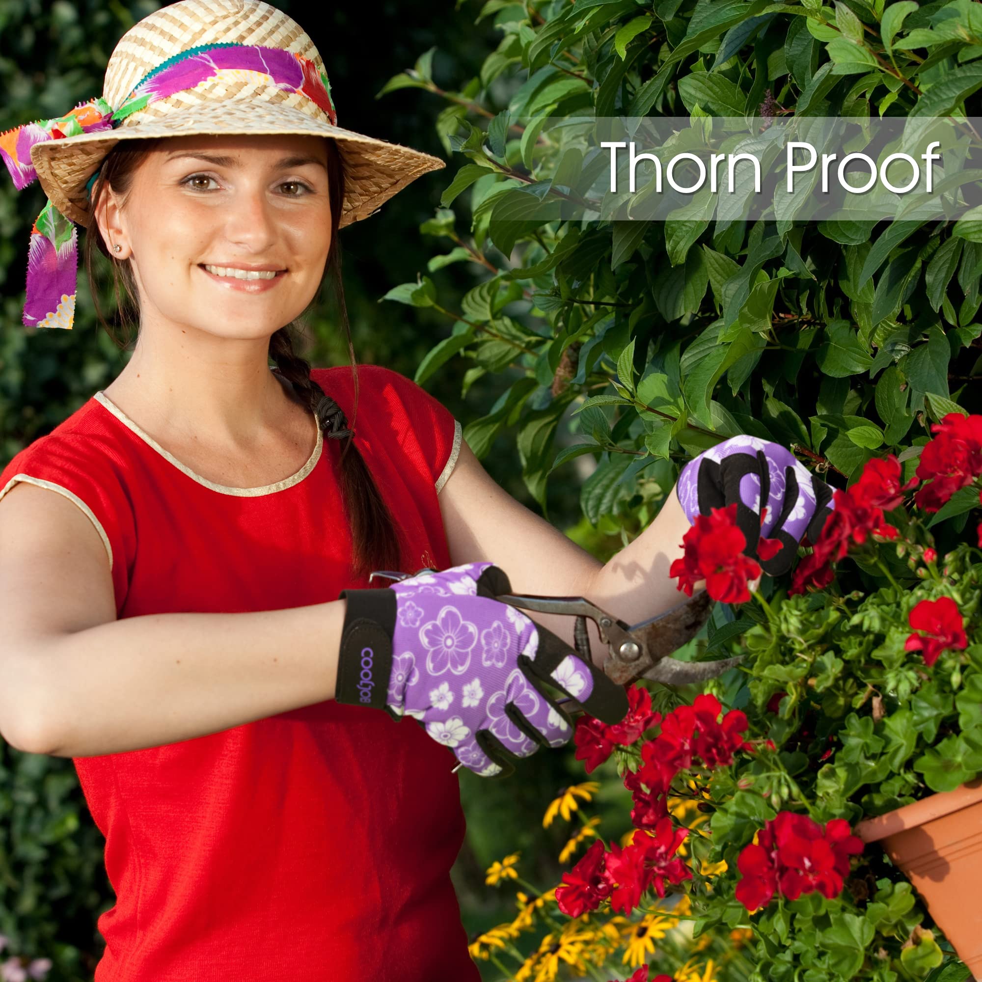 COOLJOB gloves anti-slip, flexible mesh design supports secure gardening motions