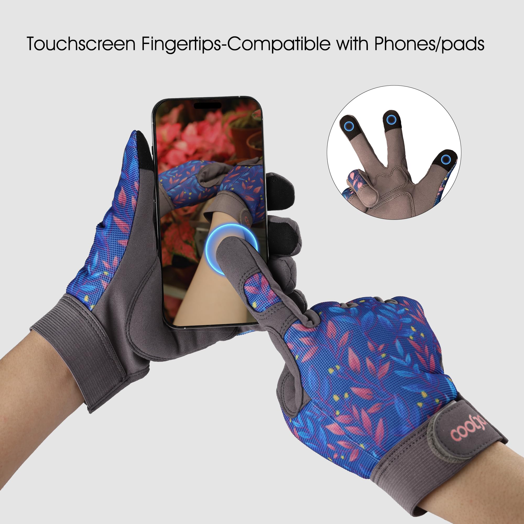 COOLJOB padded palms reduce fatigue while digging and pruning.