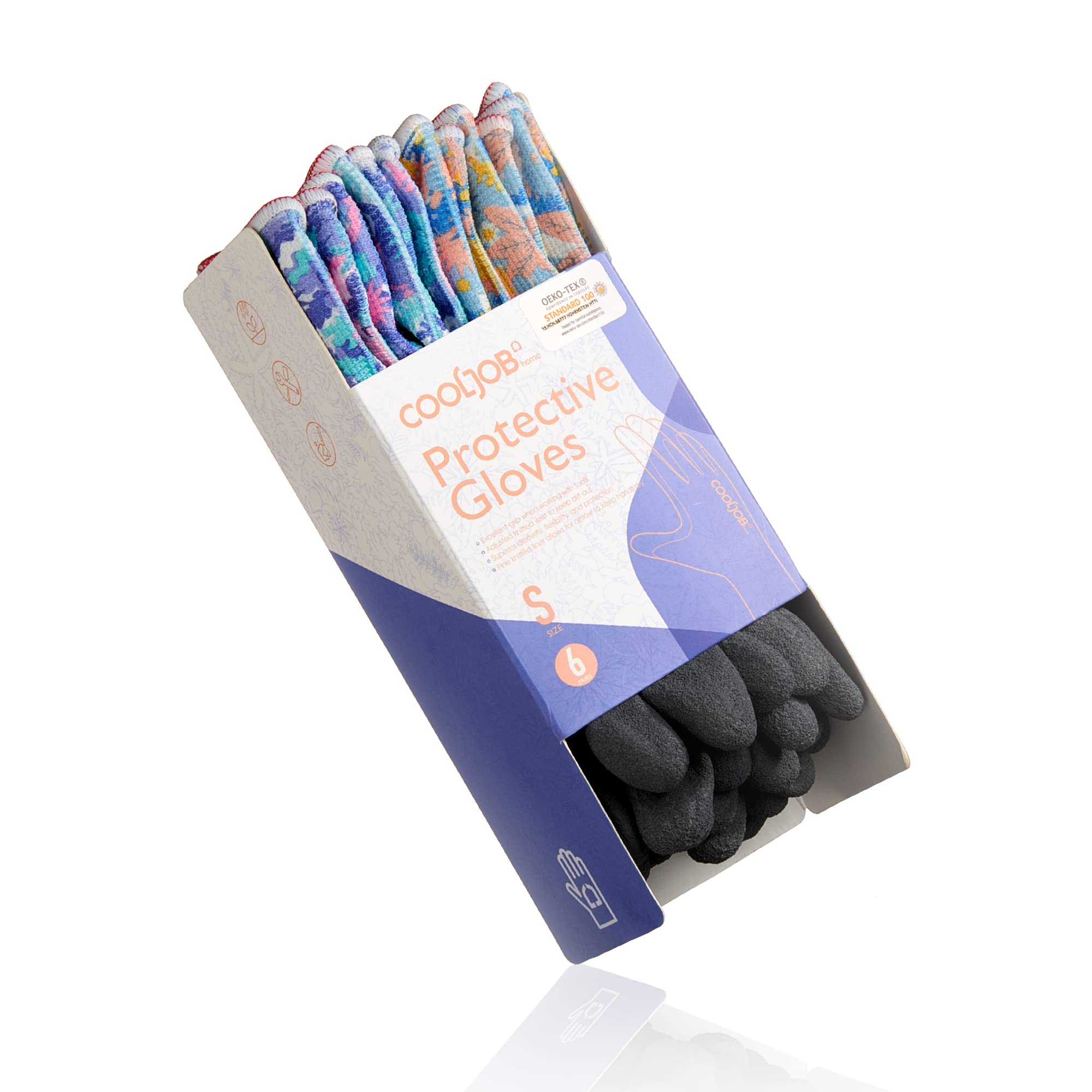 COOLJOB gloves with thick fingertips help protect nails during digging and pruning.