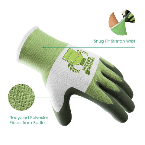 CoolJob ThinkGreen XXS gloves show micro-foam coating for better grip.