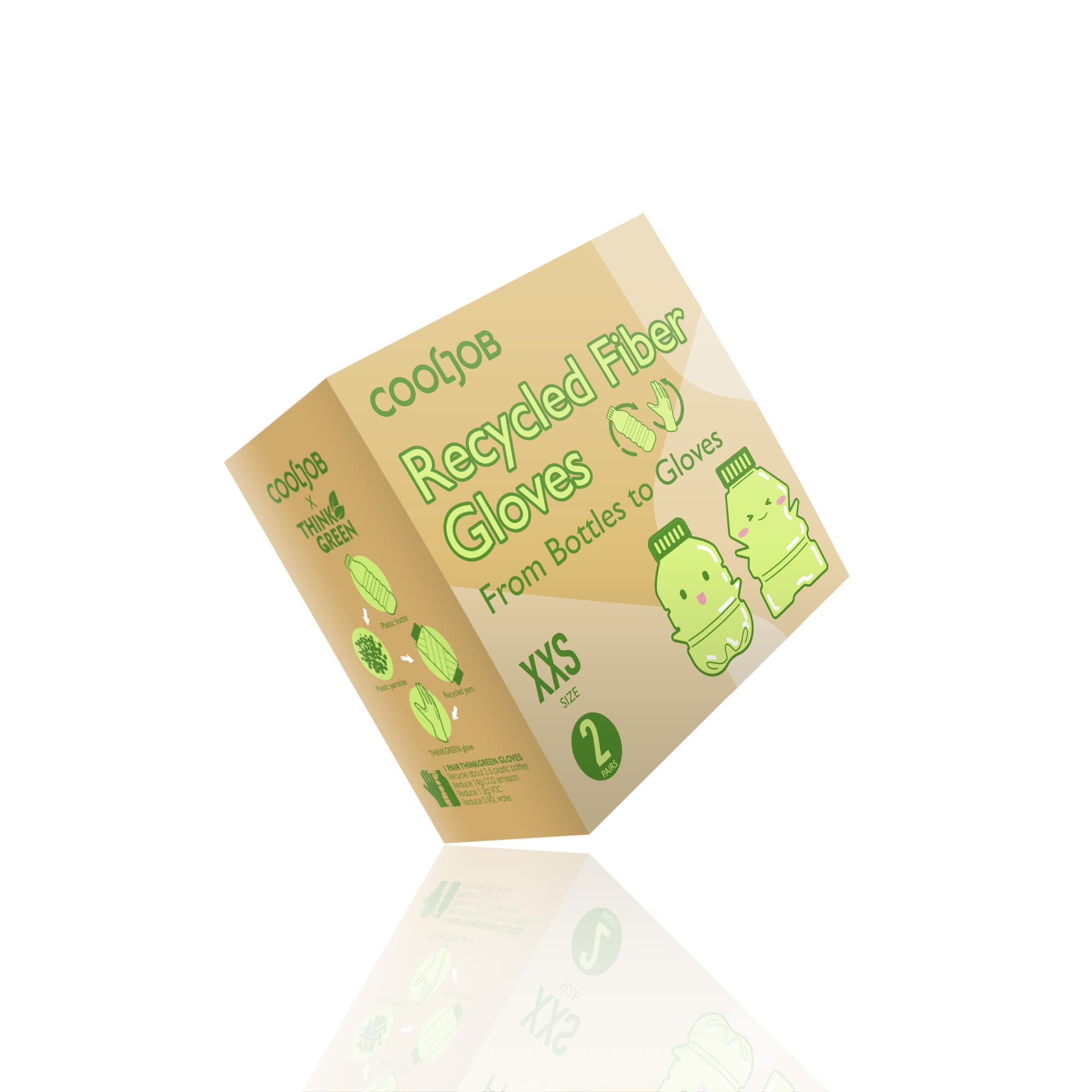 CoolJob ThinkGreen XXS gloves machine washable for easy care.