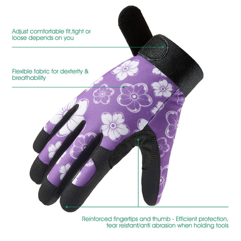 COOLJOB gloves with padded palms reduce fatigue during pruning and digging.