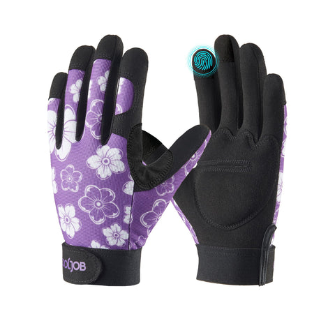 COOLJOB thorn-proof gloves for women with a close-up grip showing puncture resistance.