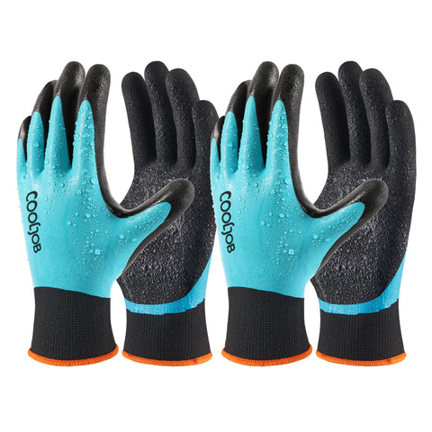 COOLJOB waterproof gardening gloves with palm grip for secure tool control