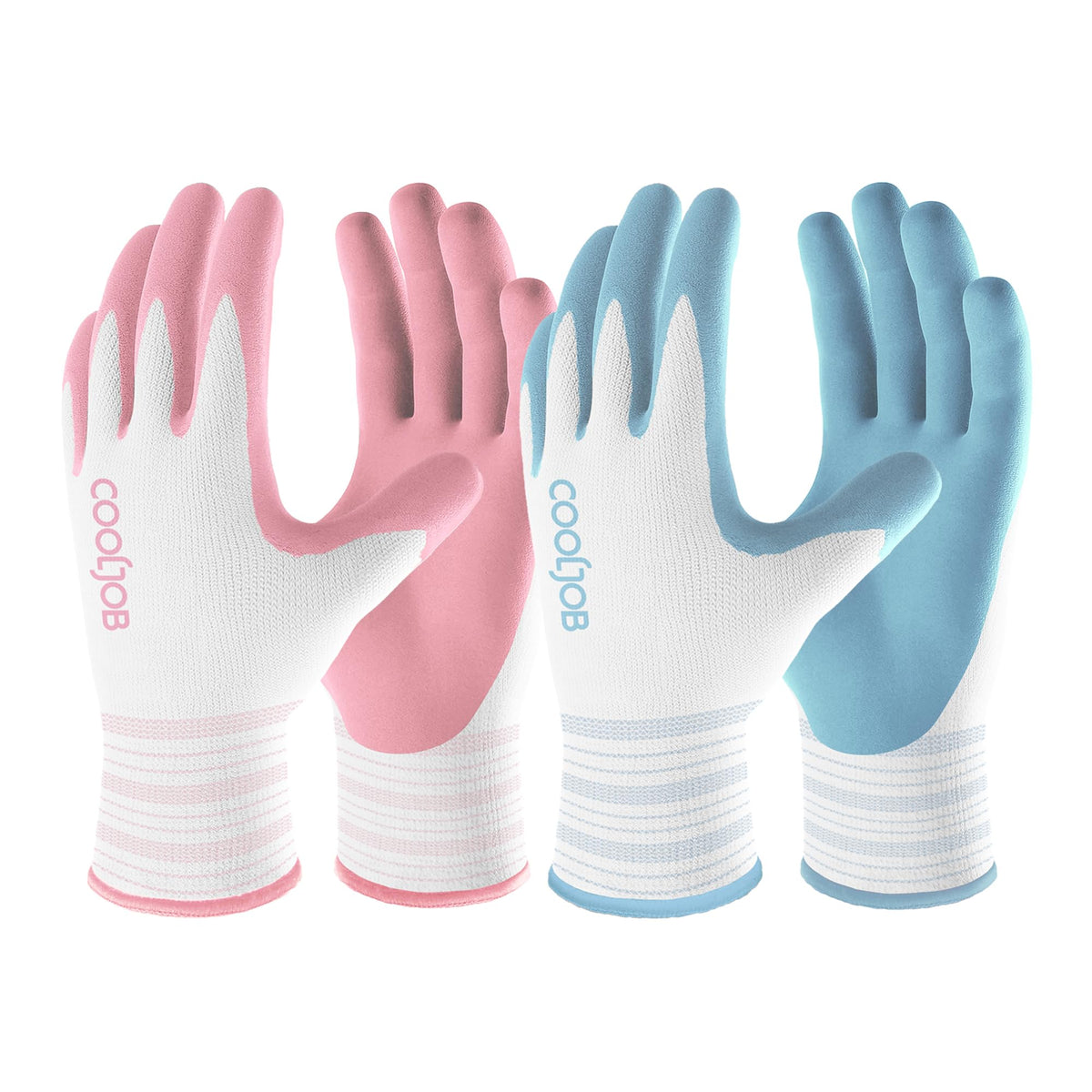 COOLJOB women's garden gloves with breathable knit base for all-day comfort.