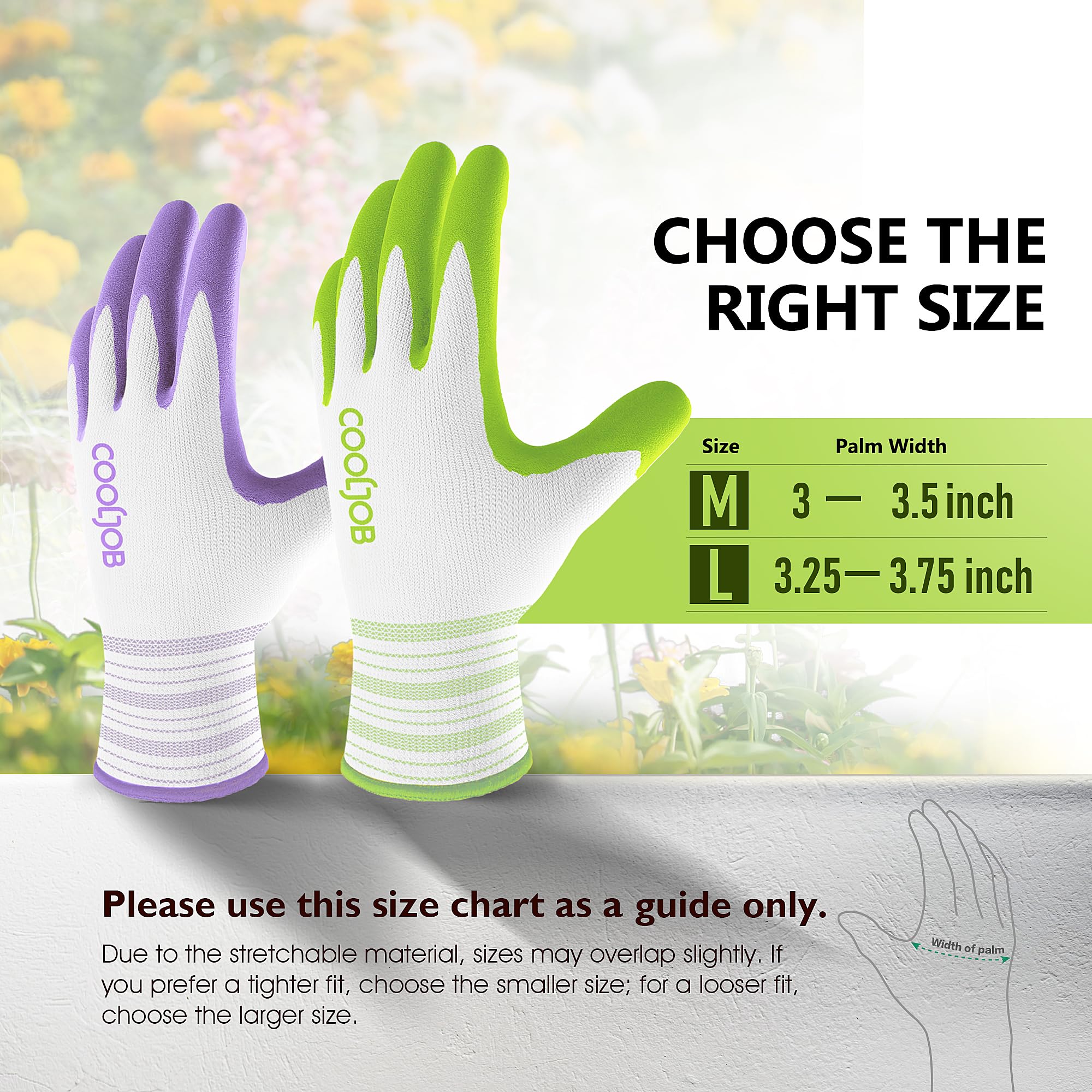 COOLJOB gloves are machine washable for easy cleanup after yard work