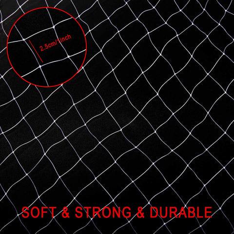 Coolrunner clear mesh garden netting over berries to deter wildlife.