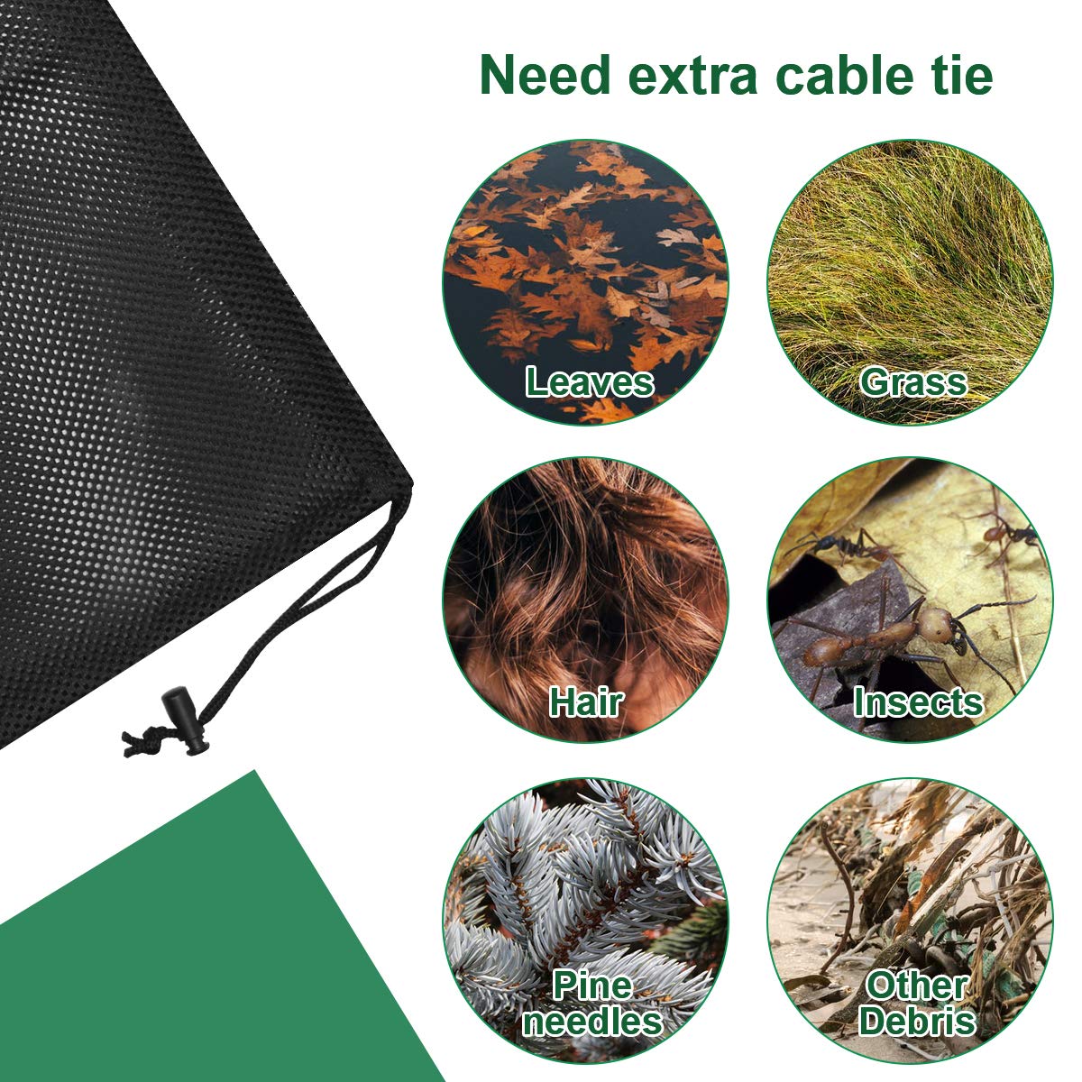 Coolrunner tear and clog resistant mesh handles debris efficiently