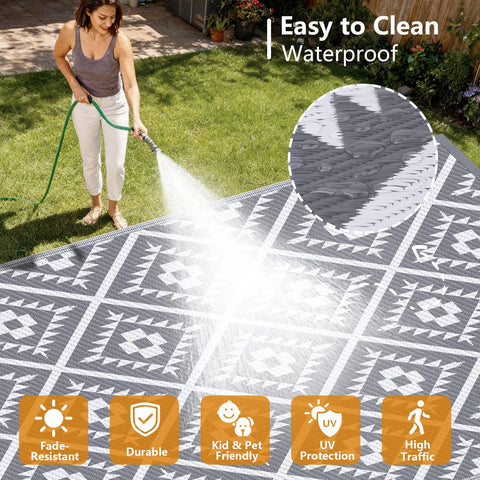 CoolTop lightweight foldable rug with carry bag for travel and camping.