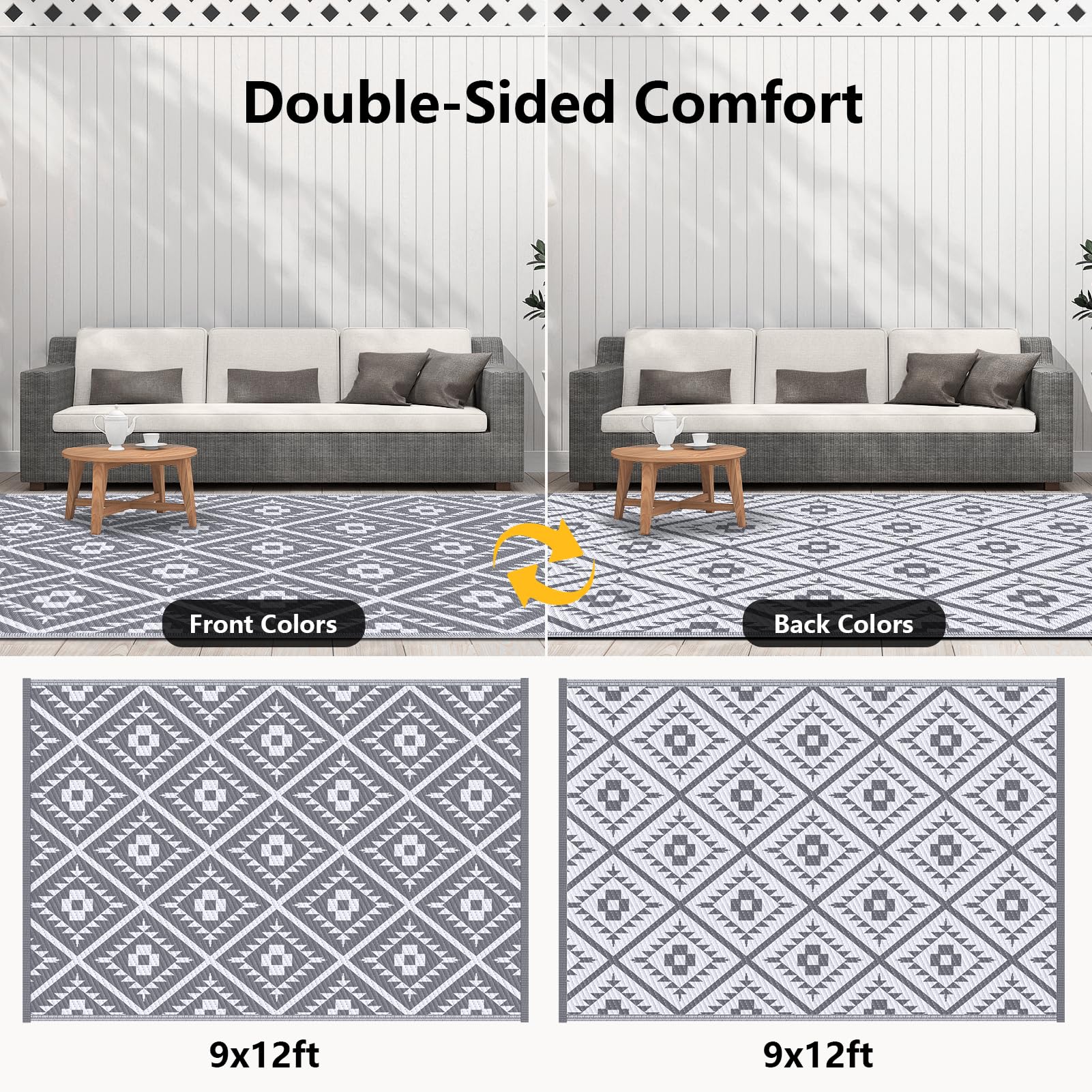 CoolTop UV-resistant outdoor rug maintains color under sun for long-lasting appeal.