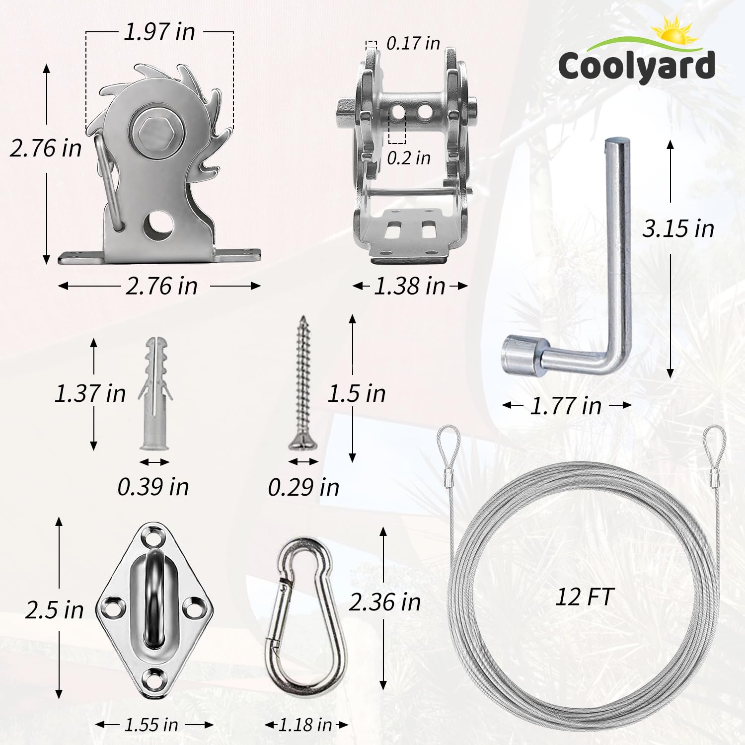 COOLYARD screw and plastic expansion anchors for durable mounting