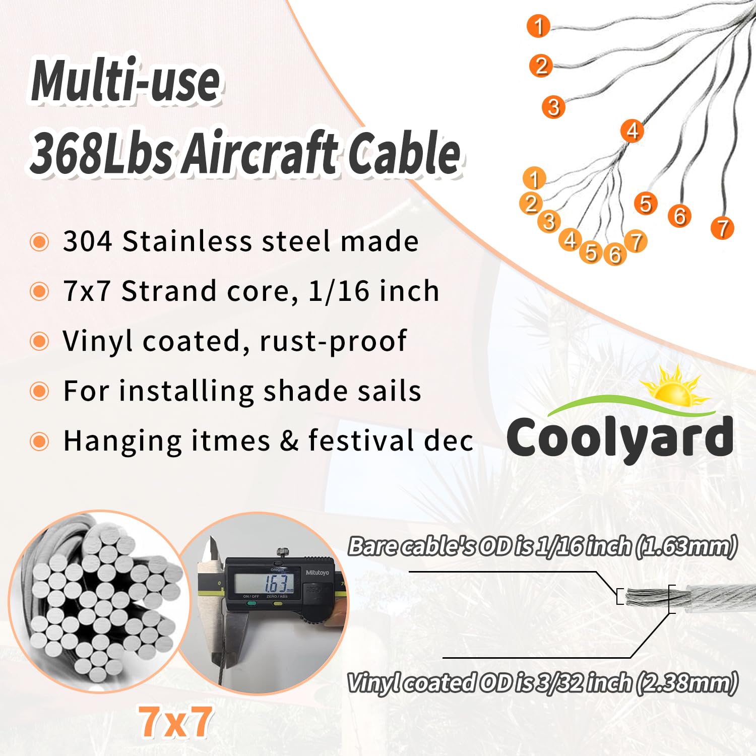 COOLYARD adjustable turnbuckle highlights customizable tensioning.