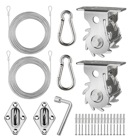 COOLYARD shade sail hardware kit winch set for secure outdoor installations