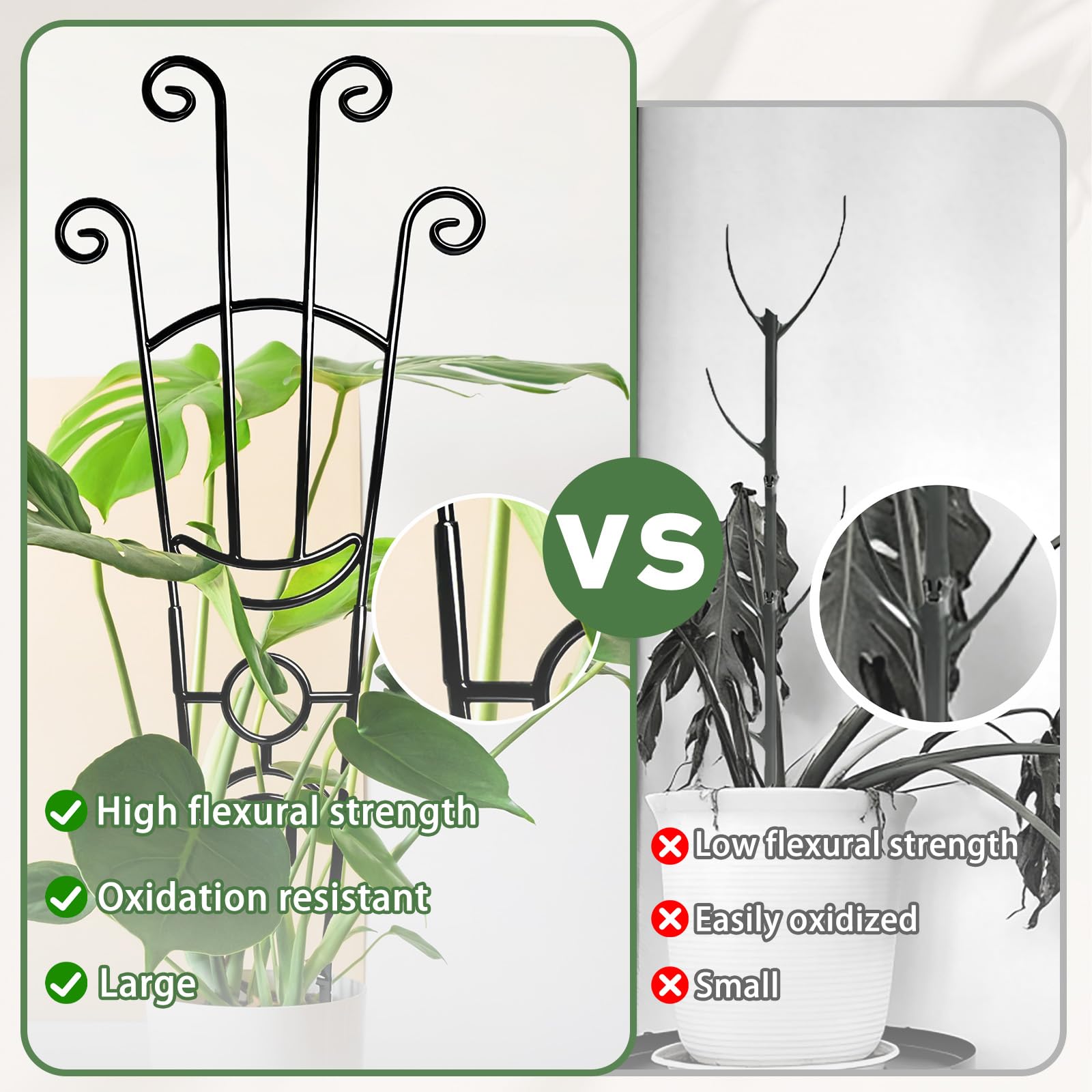 Coomin expandable two-part trellis that adapts to plant growth.