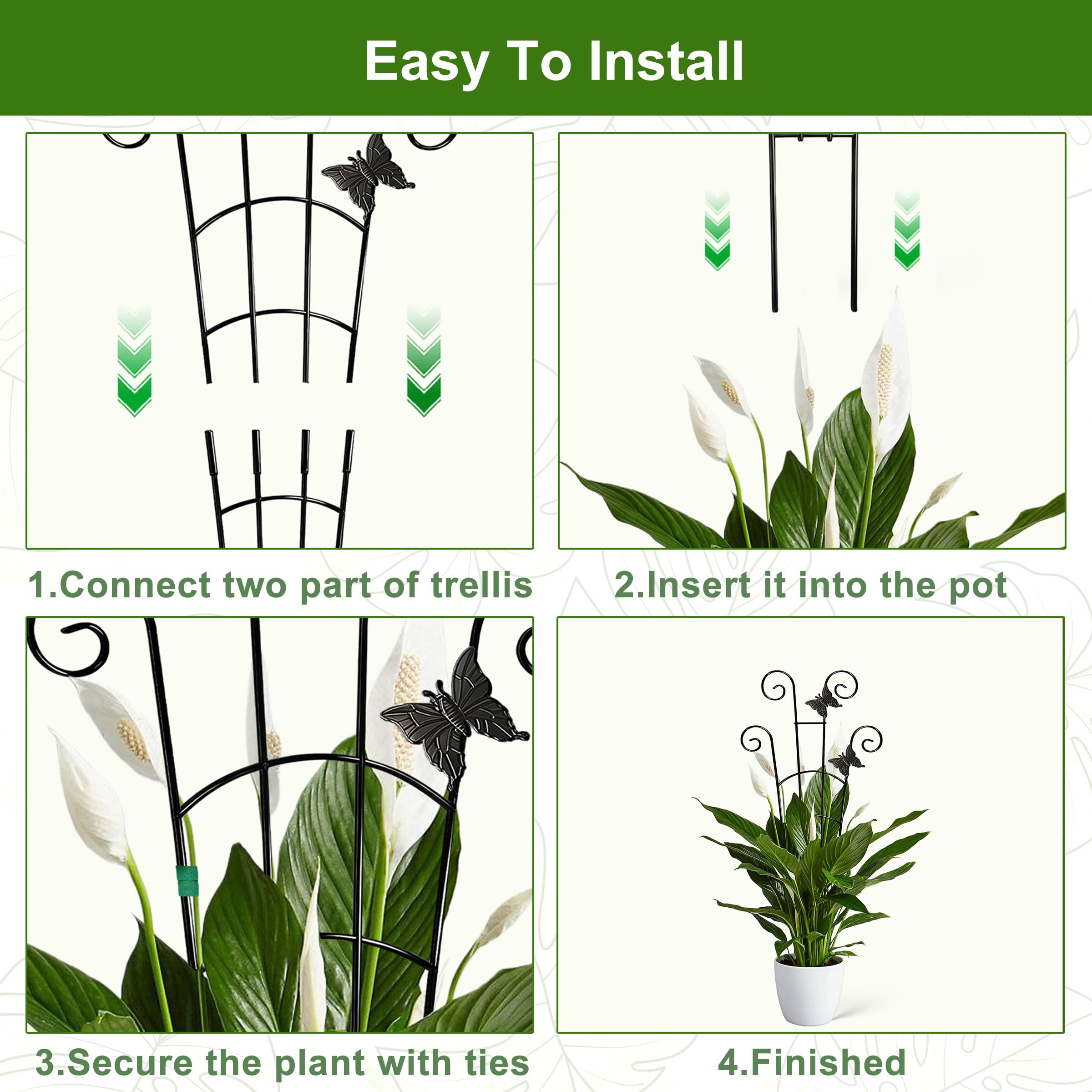 Coomin butterfly design adds decorative charm to the trellis.