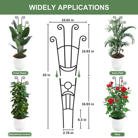 Coomin metal plant trellis supports pothos and philodendron without sagging.