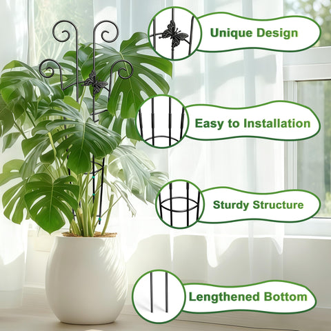 Coomin butterfly pattern metal support adds decorative charm.