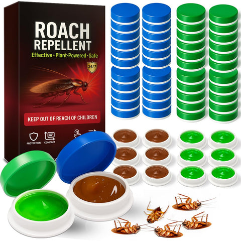 Coomly 72-pack roach bait dots placed in corners for targeted control