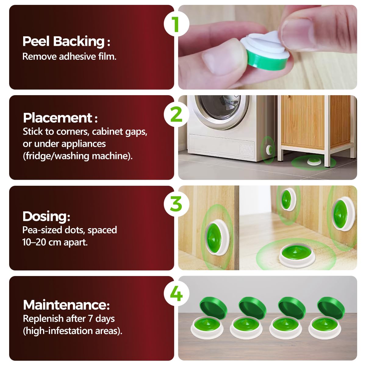 COOMLY roach bait packaging shows ready-to-use gel for easy setup.