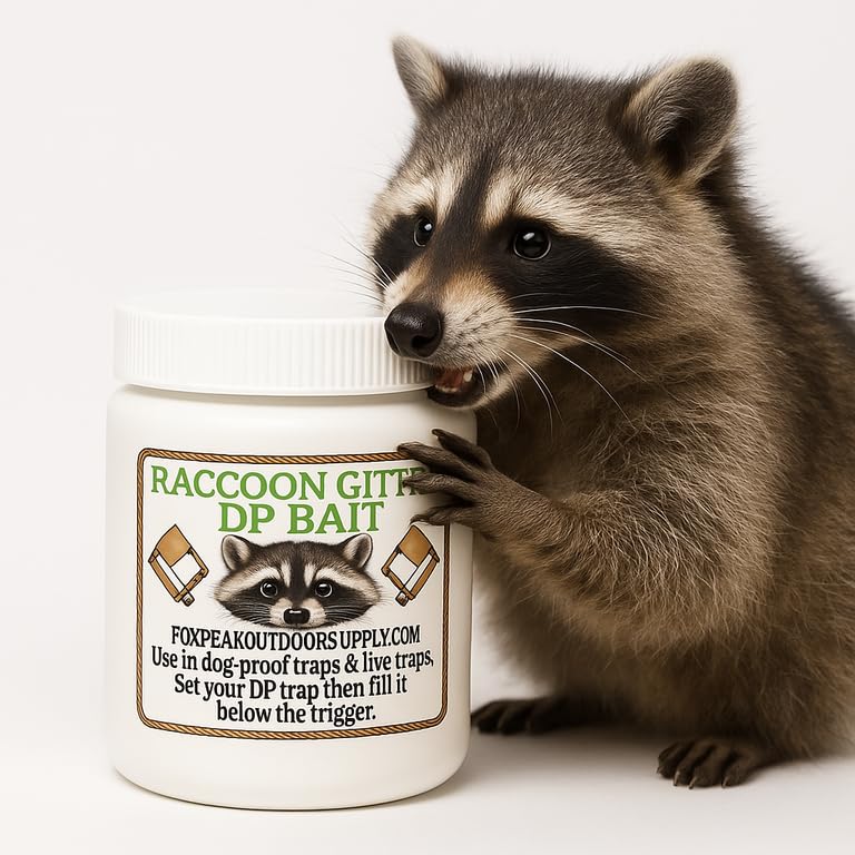 Coon Gitter Bait bottle pour for easy application in dog-proof traps.