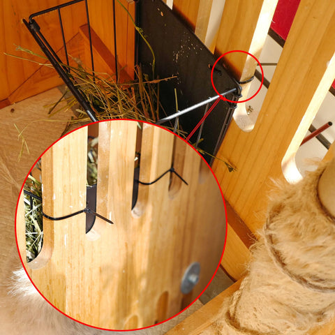 Cooncicy foldable hay feeder assembly demonstrating compact setup
