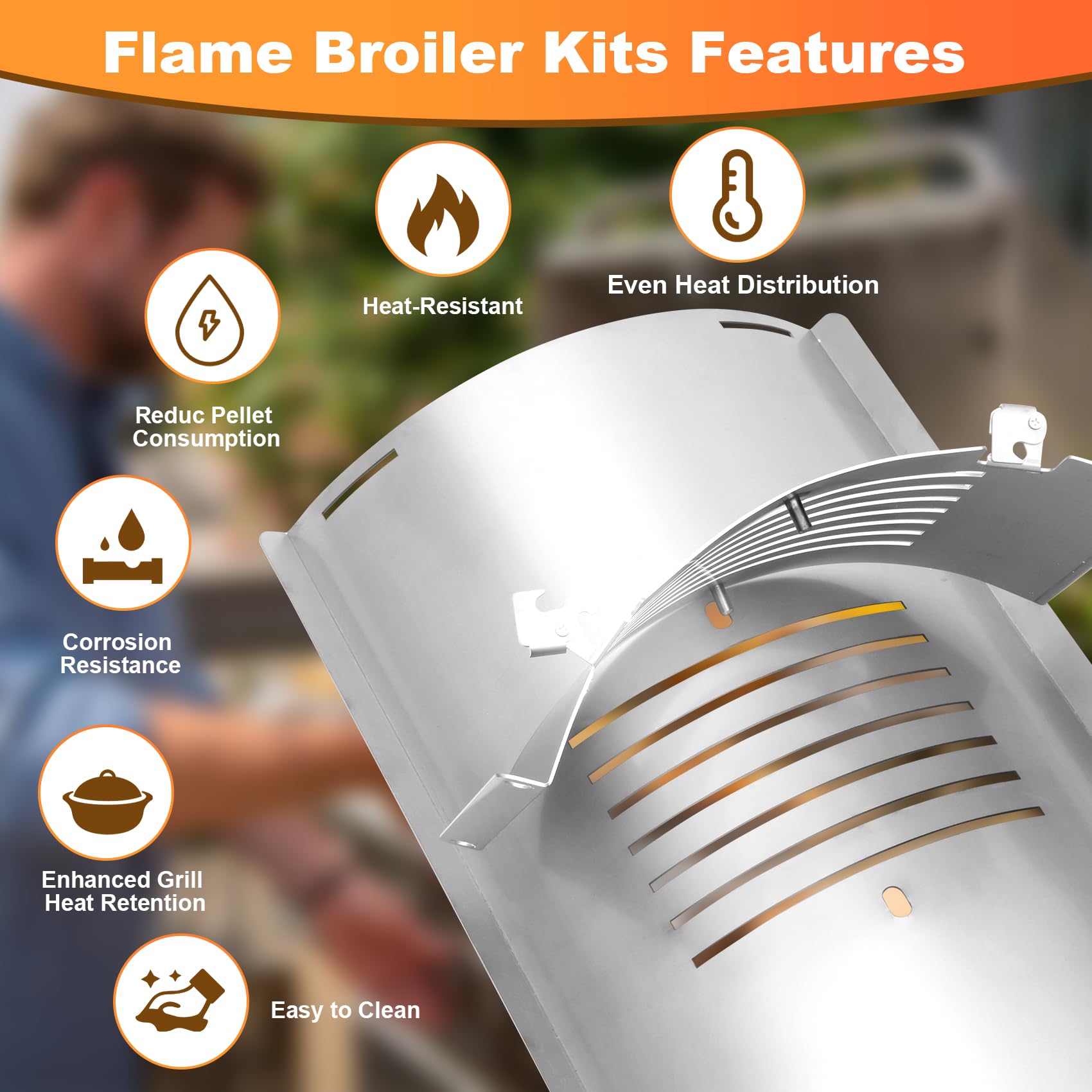 Cooouds Flame Broiler stainless steel kit offers corrosion resistance for outdoor grilling