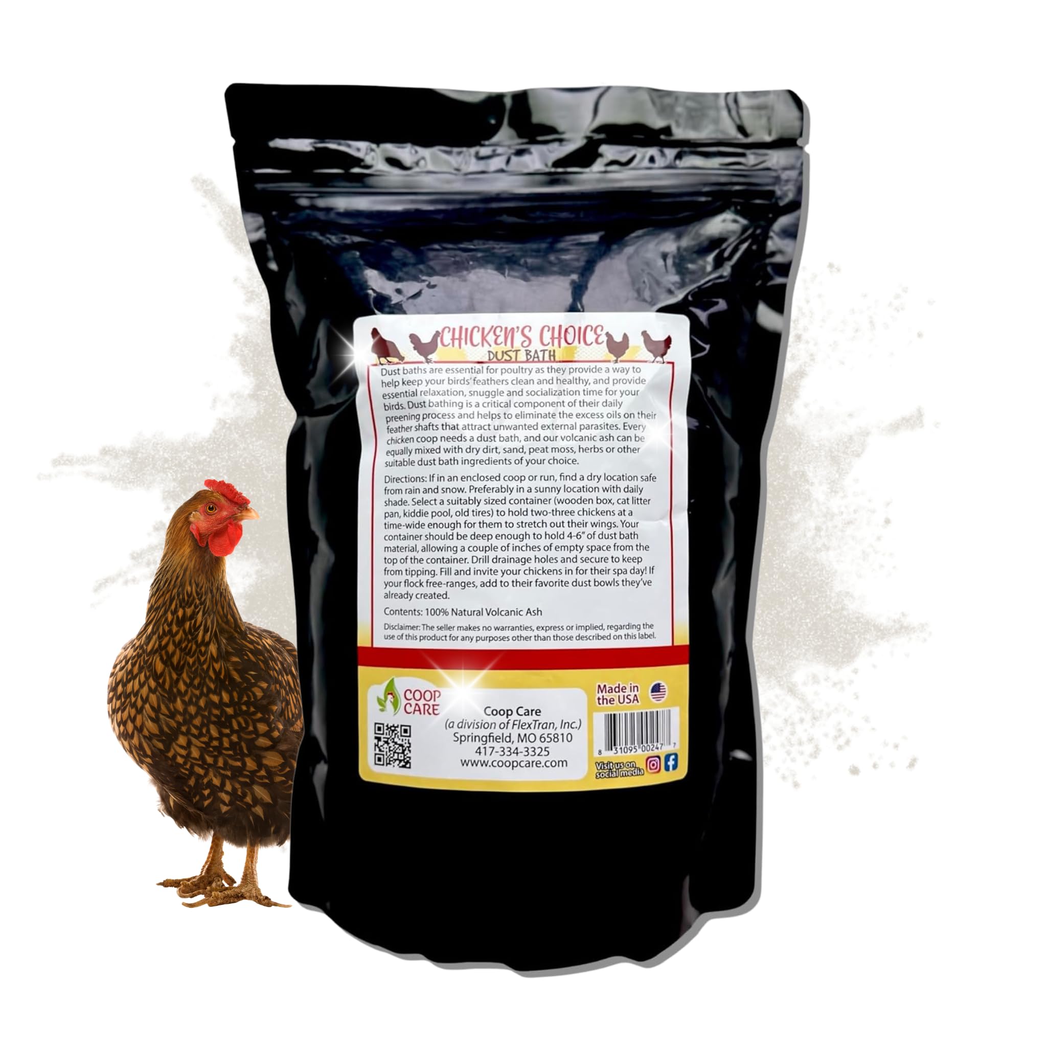 Coop Care 100 percent USA made dust bath ready for coop routine