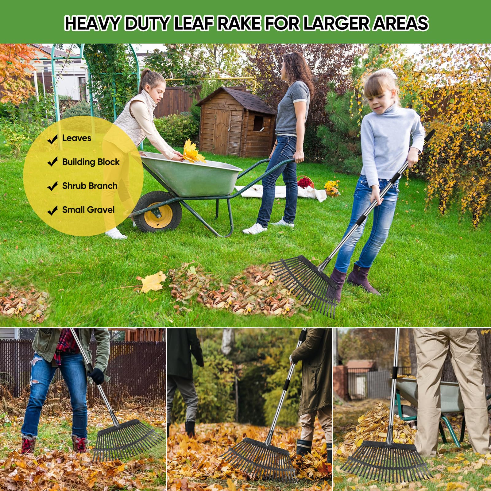 Coopvivi 25-tine head covers broad areas for leaves and debris