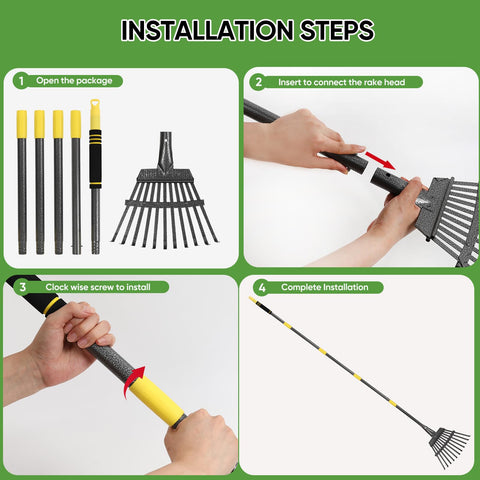 Coopvivi garden rake for camping cleanup and pet waste collection