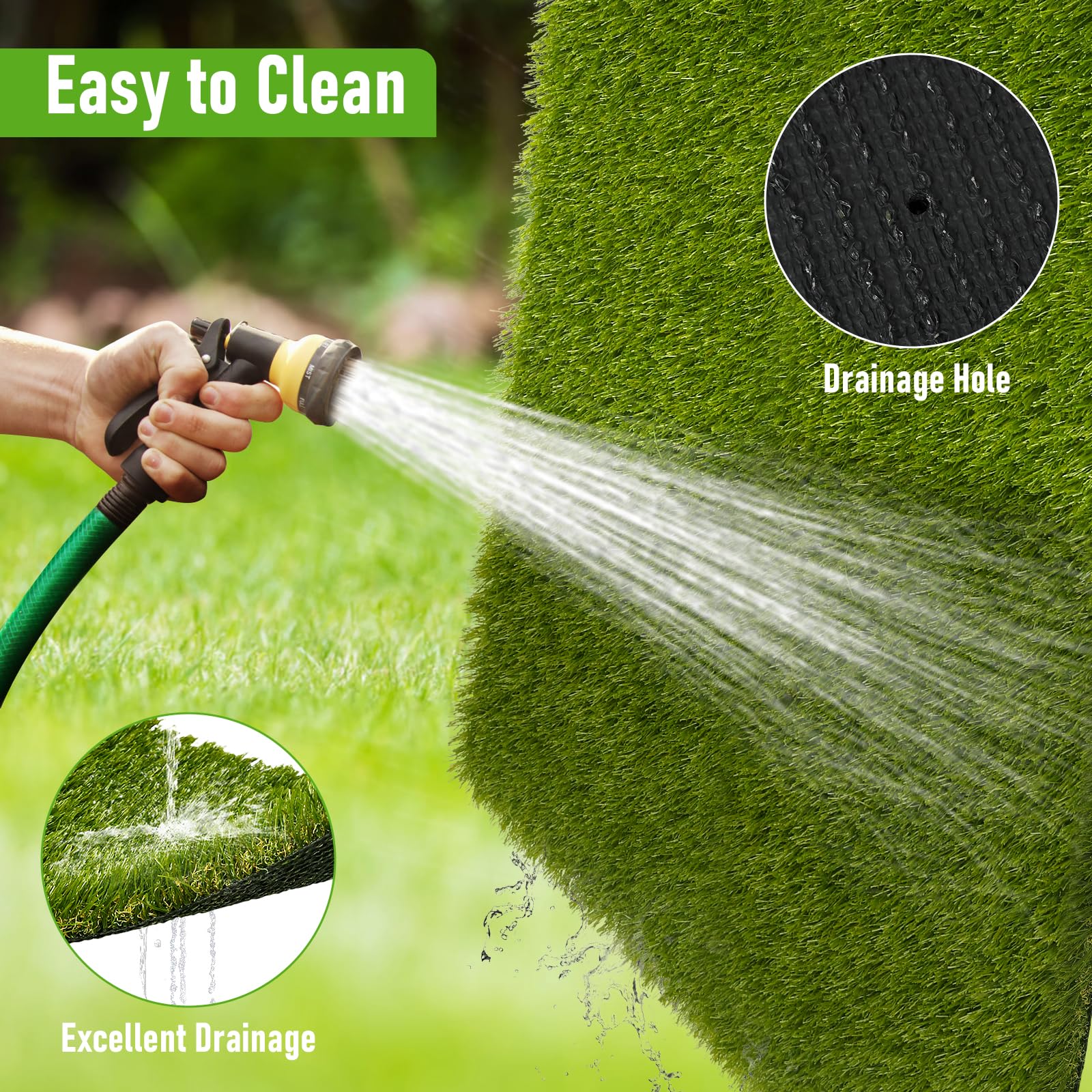 CooRug durable artificial grass for garden lawns ready for rain and spills