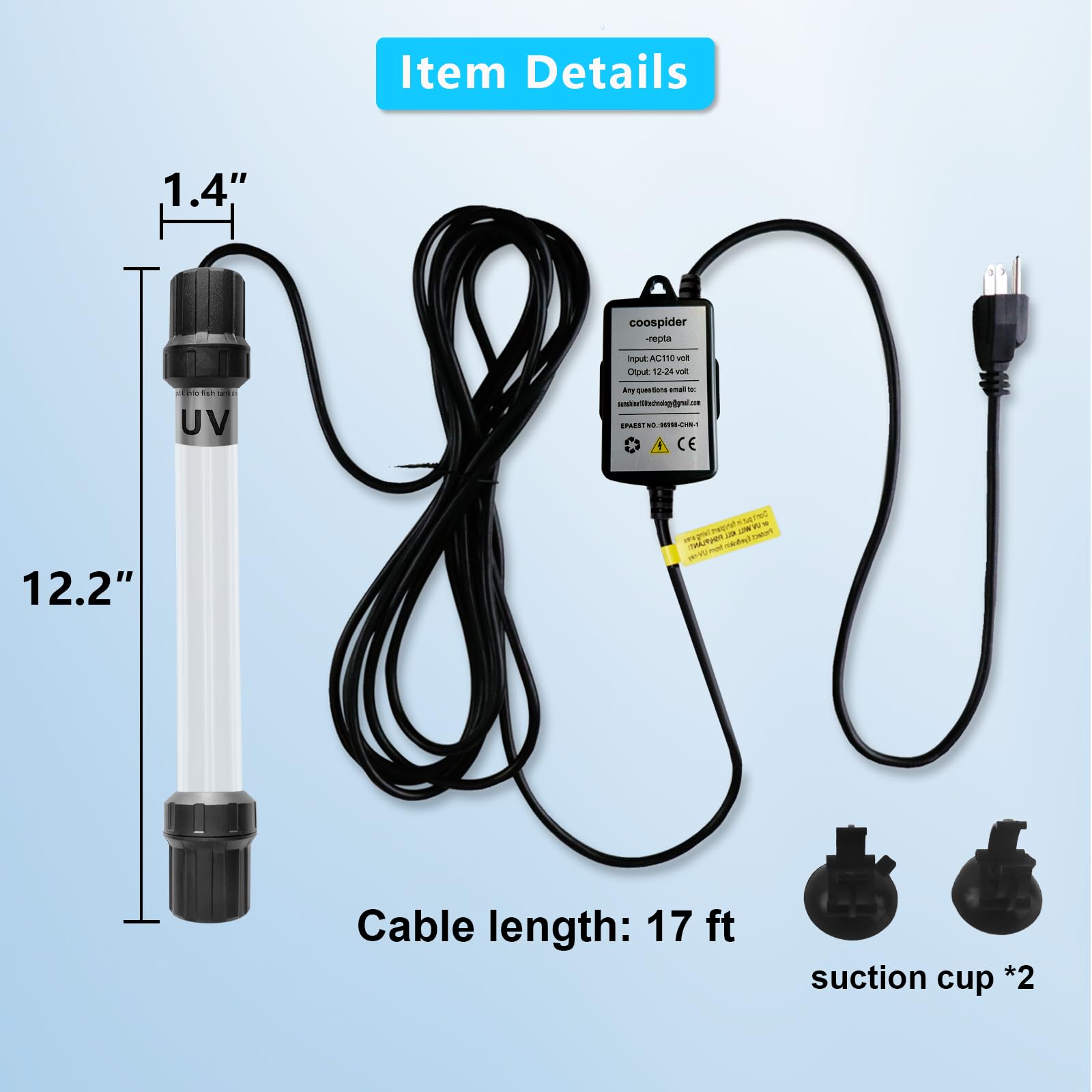 Coospider-Repta pool UV light for fresh, clear pool water.
